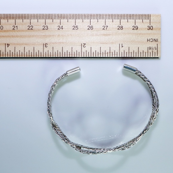 Artisan Sterling Silver Twist Cuff Bracelet - Picture 7 of 8